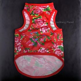 Dog Cat Clothes Pet Apparel Premium Lightweight Summer Pet Vest Breathable Chinese Inspired Design With Bold Floral Pattern For Small Medium Dogs And