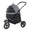 PawHut 3 in 1 Pet Jogging Stroller for Small Dogs with Detachable Carrier, Storage Basket, Gray