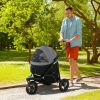 PawHut 3 in 1 Pet Jogging Stroller for Small Dogs with Detachable Carrier, Storage Basket, Gray